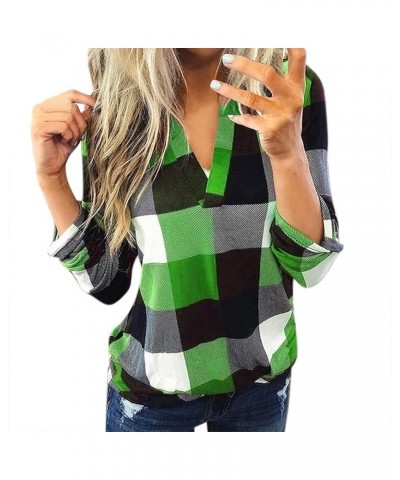 RMXEi Wearable Blanket Hoodie,Women Casual Cotton Long Sleeve Plaid Shirt Women's Slim Jacket Shirt Top 1-green $11.05 Hoodie...