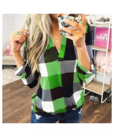 RMXEi Wearable Blanket Hoodie,Women Casual Cotton Long Sleeve Plaid Shirt Women's Slim Jacket Shirt Top 1-green $11.05 Hoodie...