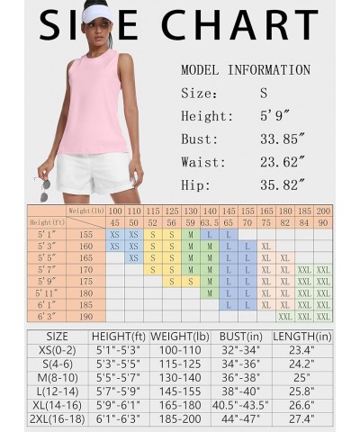 Women's Workout Athletic Running Tank Tops Loose Fit Exercise Sports Gym Muscle Shirts (Pack of 2) White+pink $17.66 Activewear