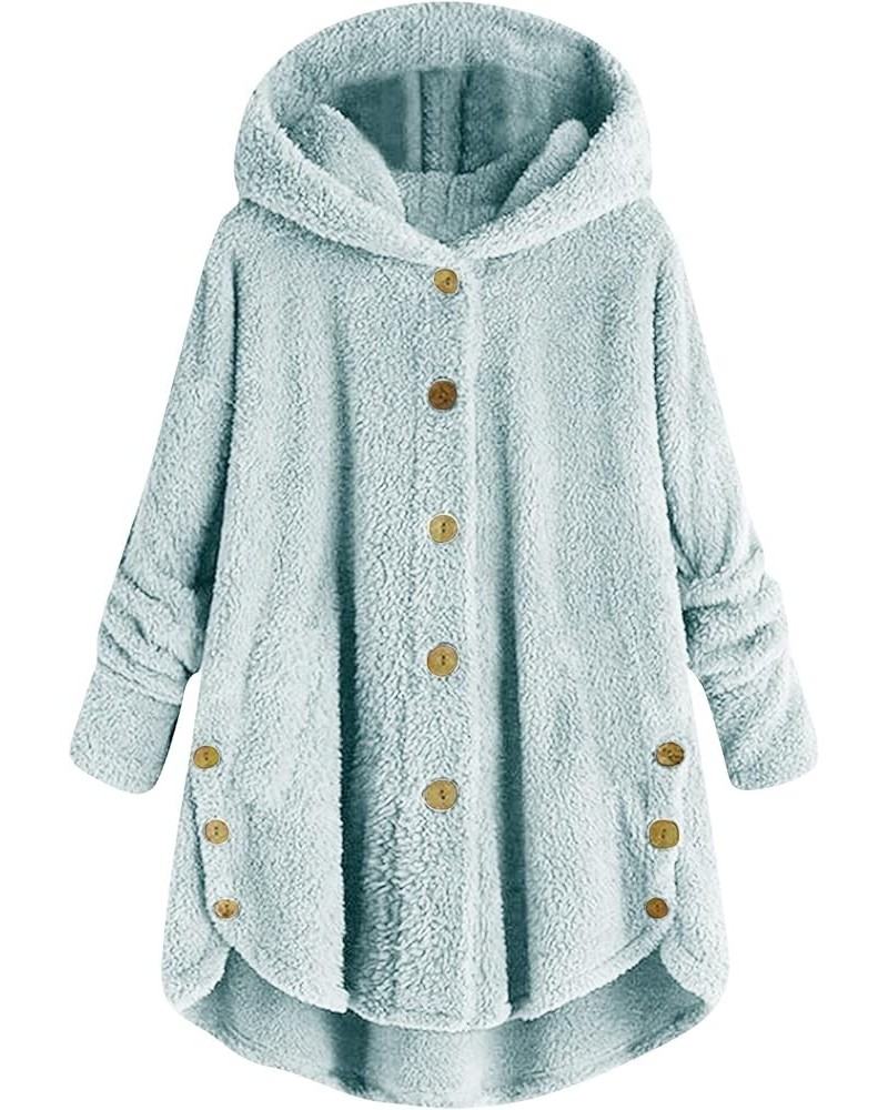 Womens Winter Coats Lighweight Long Sleeve Carigan Sweaters Fashoin Casual Loose Warm Fleece Sherpa Jacket Hoodies D Sky Blue...