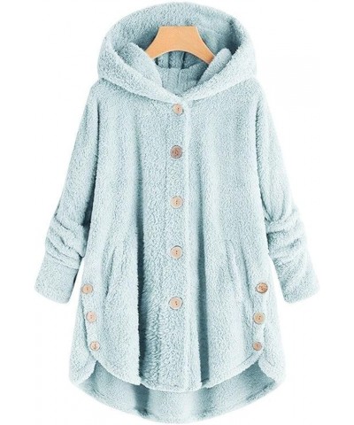 Womens Winter Coats Lighweight Long Sleeve Carigan Sweaters Fashoin Casual Loose Warm Fleece Sherpa Jacket Hoodies D Sky Blue...