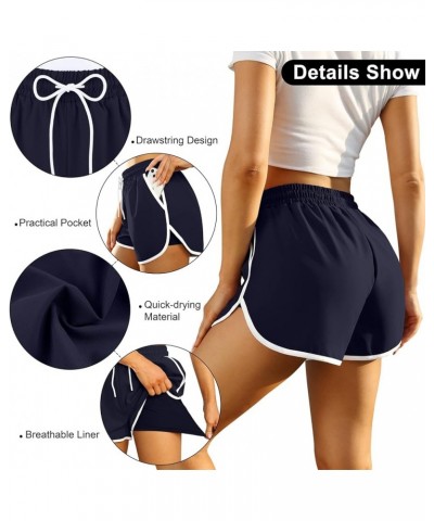 2 Packs Womens Athletic Quick Dry Shorts with Pockets Running Workout Gym Shorts with Liner for Women Black, Navy $9.87 Swims...