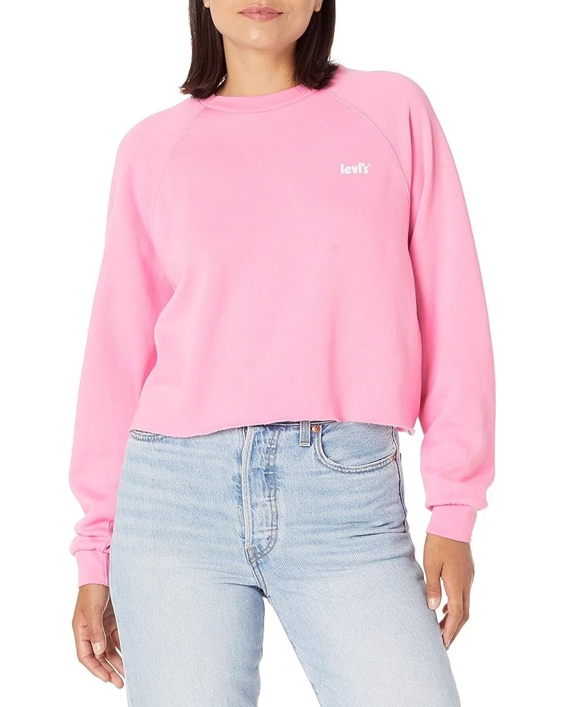 Women's Laundy Day Raglan Crewneck Sweatshirt Prism Pink $12.52 Hoodies & Sweatshirts