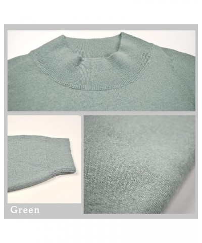 100% Pure Cashmere Mockneck Sweater for Women Long Sleeve Warm Soft Lightweight Knit Pullover Green $44.29 Sweaters