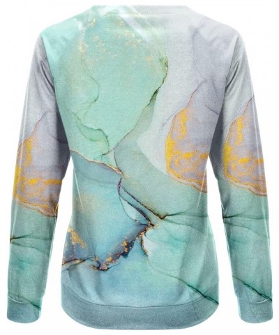 Women's Sweatshirts Fashion Long Sleeve Marble Printed Crewneck Pullover Sweatshirt Casual Fall Shirts Tops Z01 Green $11.28 ...