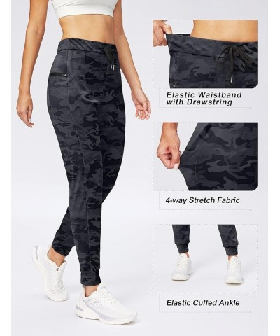 Women's Joggers Pants with Zipper Pockets Stretch Tapered Athletic Joggers for Women Lounge, Jogging, Workout Black Camo $17....