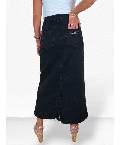 Womens Very Stretchy Denim Maxi Skirt Ladies Casual Straight Long Jeans Skirt 6-16 Black $29.11 Skirts