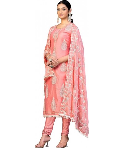 Indian Designer Embroidered Salwar Suit with Dupatta for Womens Regular & Occasional Wear Pink,52 $31.29 Suits