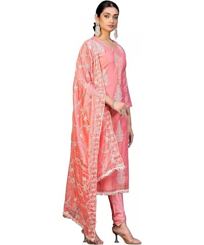 Indian Designer Embroidered Salwar Suit with Dupatta for Womens Regular & Occasional Wear Pink,52 $31.29 Suits