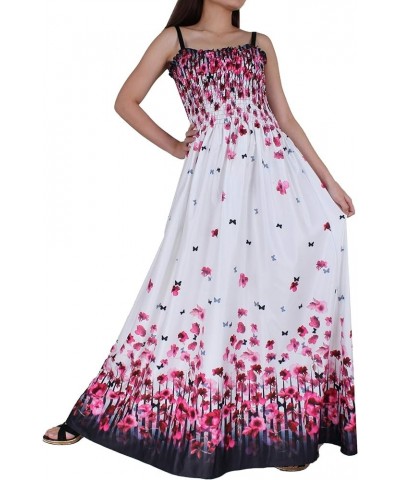 Women Floral Plus Size Maxi Dress Casual Long Sexy Summer Hawaiian Floral Evening Sleeveless Sundress… 070 White/ Pink Floral...