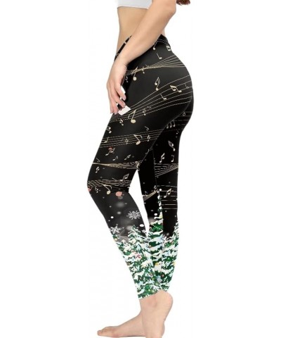 Womens Capri Legging Yoga Pants for Women Mesh Running Exercise Workout Leggings Music Notes/Music Notes $10.00 Leggings