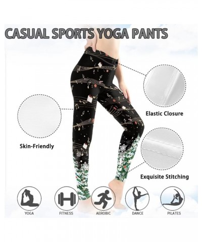 Womens Capri Legging Yoga Pants for Women Mesh Running Exercise Workout Leggings Music Notes/Music Notes $10.00 Leggings