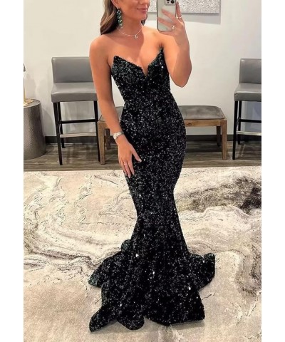 Sequin Evening Dresses for Women Formal Long Party Gowns Mermaid Sparkly V-Neck Prom Dress Sage $31.50 Dresses