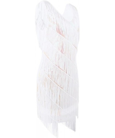 Women's Flapper Dress Sequined Fringe 1920s Gatsby Party Cocktail Dresses Colorful White With Accessories $32.66 Dresses