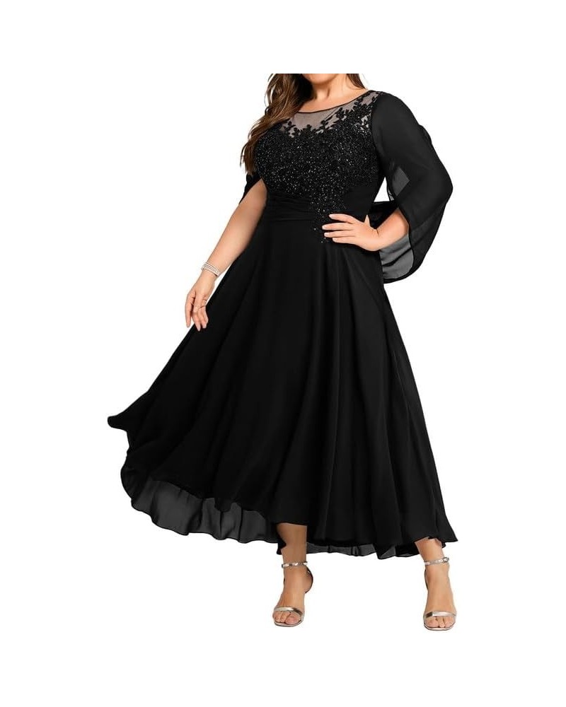 Plus Size Lace Mother of The Bride Dresses Cape Mother of The Bride Dress Black $38.71 Dresses