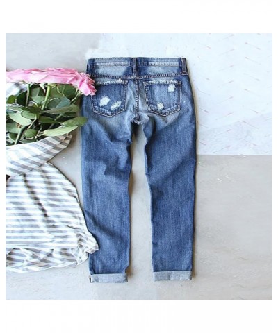 Good American Jeans Patchwork Pants Ripped Jeans Baseball Patch Jeans Straight Leg Jeans Distressed Jeans for Blue-b $19.36 J...