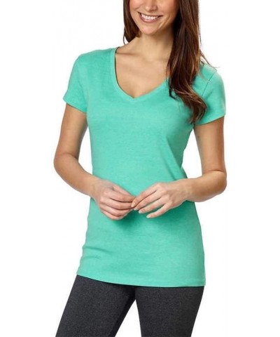 Ladies Premium Pima Cotton V-Neck T-Shirts Green $15.65 T-Shirts