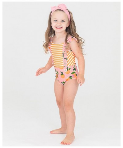 RuffleButts® Baby/Toddler Girls Ruffle Strap One Piece Swimsuit w/UPF 50+ Sun Protection Orange You the Sweetest $15.40 Swims...