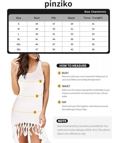 Women's Summer Swimsuit Beach Dress Bathing Suit Cover Up Vacation Fringe Dresses Creamy White $15.17 Swimsuits