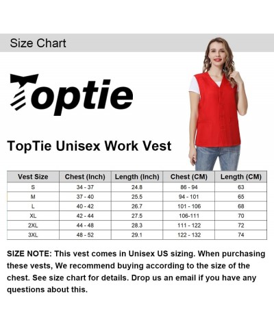 Custom Unisex Essential Work Vest Personalized Volunteer Vest Embroidered Printed Your logo Red $9.61 Vests