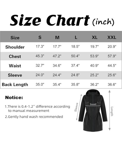 Rain Jacket Women Waterproof with Hood Travel Rain Coat Packable Lightweight Long Raincoat Windbreaker Jacket Black $16.33 Coats