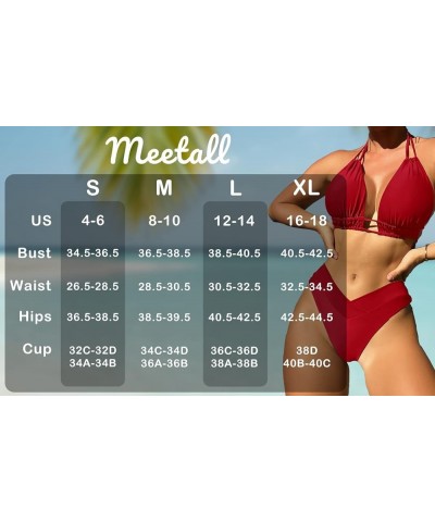 Cheeky High Cut Triangle Bikini Sets for Women Cute Halter Top Swimsuits 2 Piece Green $13.15 Swimsuits