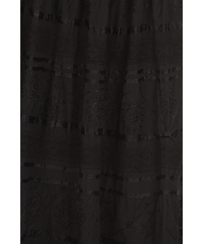 Lace and Ribbon Peasant Boho Skirt Black $19.26 Skirts