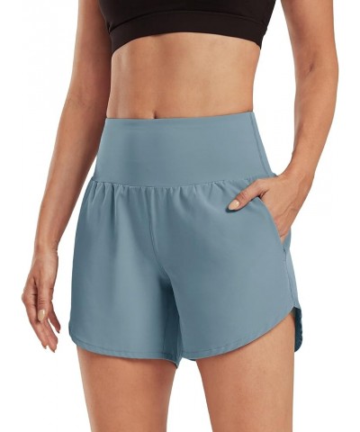 Athletic Shorts for Women Lightweight Running Shorts with Pockets 5" Quick Dry Workout Shorts for Gym Exercise Light Blue $14...