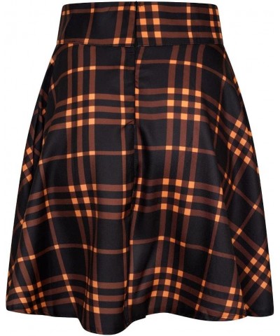 Mini Skirt Cora Tartan Women High Waist Scottish Plaid Check Punk Orange $14.84 Skirts