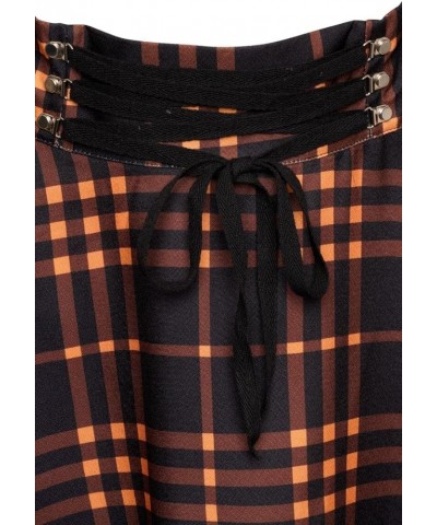 Mini Skirt Cora Tartan Women High Waist Scottish Plaid Check Punk Orange $14.84 Skirts