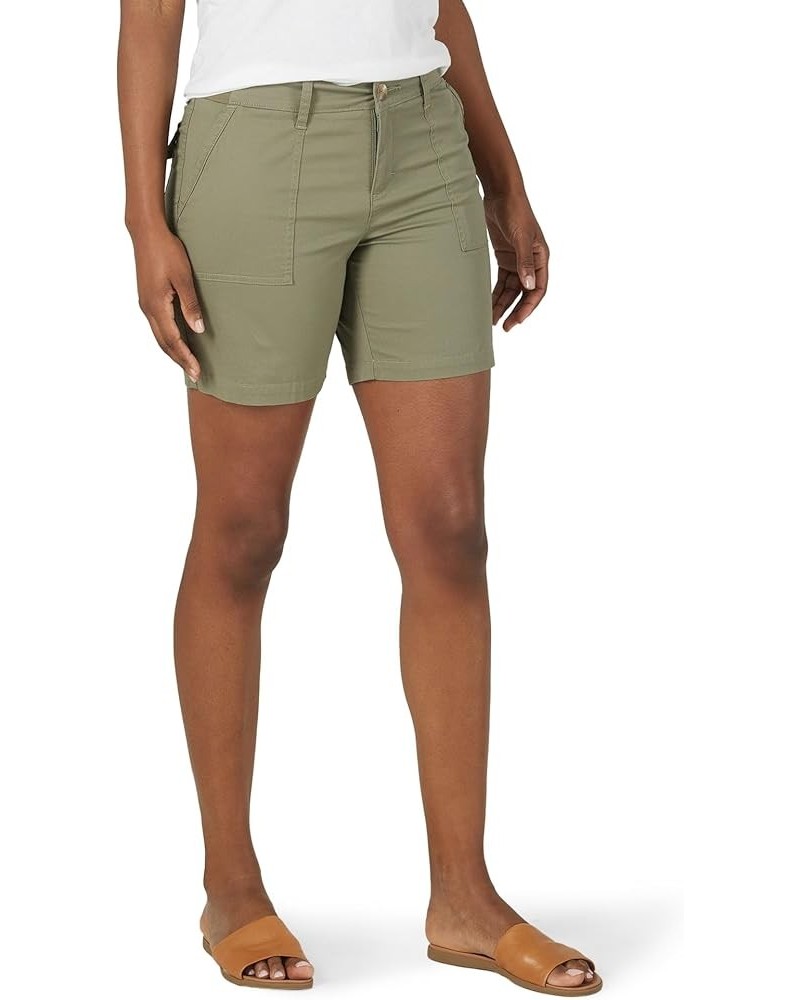 Women's Midrise 7" Regular Fit Utility Short Deep Lichen Green $13.76 Shorts