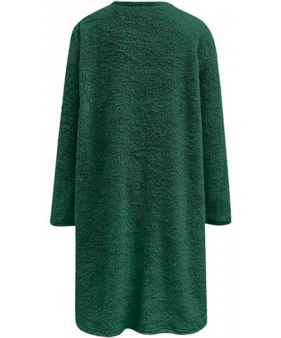 Fleece Sherpa Pullover for Women Casual Crewneck Pullover Winter Warm Faux Fur Sweatshirts Loungwear Tops with Pocket 1-green...