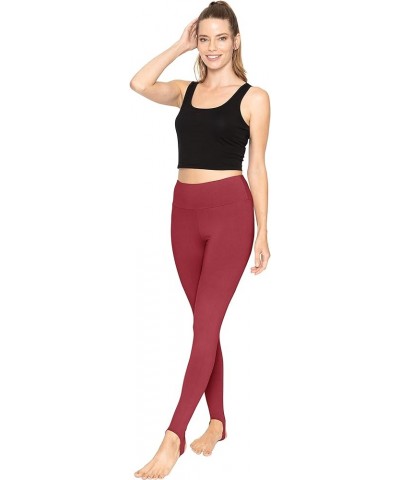 Oh So Soft High Waist Stirrup Leggings, Lightweight and Durable, in Multiple Colors for Plus Size Women Plus-Size Burgundy $1...