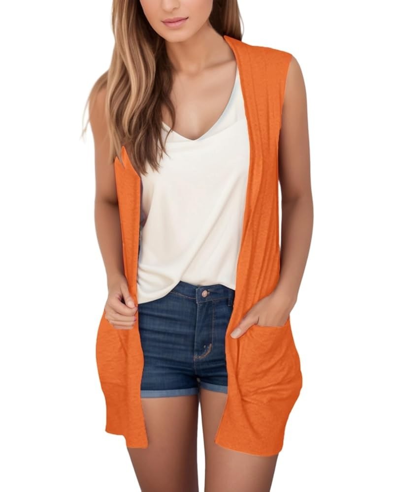 Fall Cardigans for Women Lightweight Open Front Cardigan Chunky Knit Open Front Cardigans with Pockets for Women Orange $9.38...