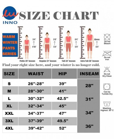 Women's 28" 31" 34" 36" Sherpa Polar Fleece Lined Jogger Pants Warm Sweatpants Thermal Athletic Lounge Petite Tall Tall-34" I...