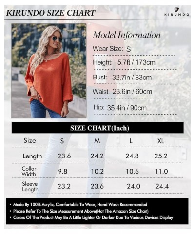 Women's 2024 Fall Winter Off Shoulder Sweaters Batwing 3/4 Sleeve Casual Loose Fit Solid Knit Pullover Jumper Red $13.99 Swea...