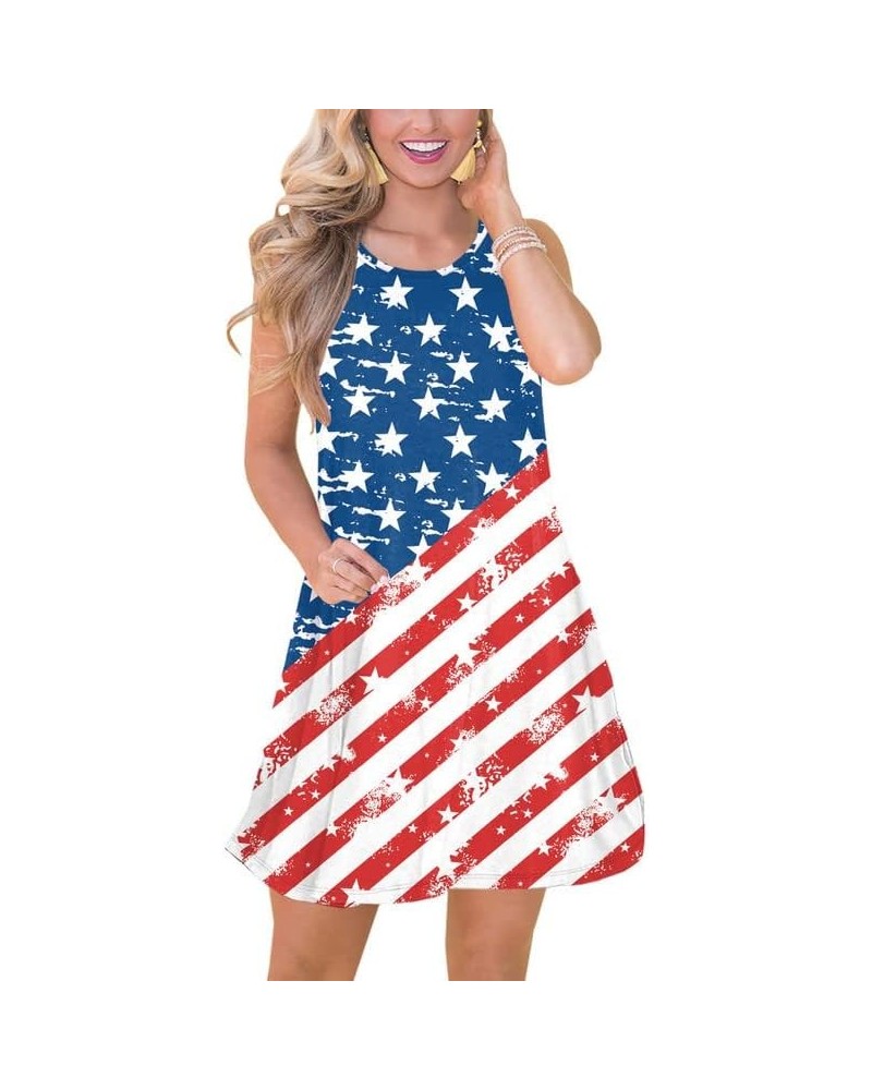 4th of July Womens Summer Casual Beach Dress with Pockets American Flag 1 $11.19 Dresses