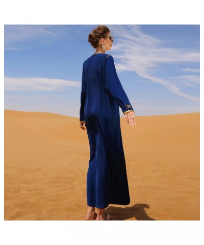 PolyJolly Handmade Bead Abaya Dress for Women Dubai Sadui Fancy Moroccan Kaftan Wedding Attire Collection Blue-607 $45.35 Dre...