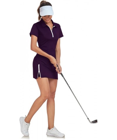 Womens Two Piece Tennis Golf Dress Active Athletic Exercise Sports Wear Dresses for Women with Pocket Separate Shorts Plum $1...