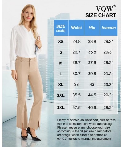 29"/31" Flare Dress Pants with Front Slit Hem for Women Stretch Wide Leg Suit Pants Work Business Office Trousers 29" Inseam(...