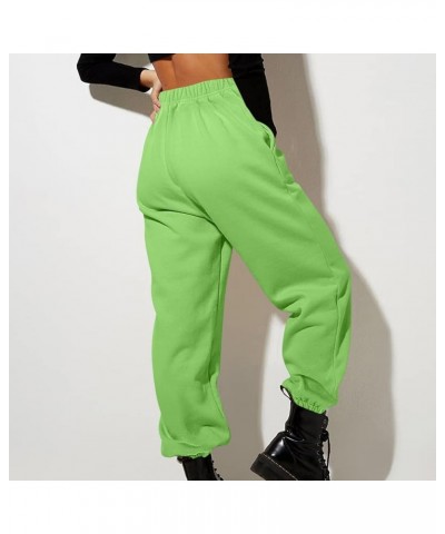 Pants for Women 2023 High Waisted Cinch Bottom Baggy Sweatpants Fall Y2K Trendy Lounge Athletic Joggers with Pocket 5-fluores...