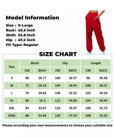 Pants for Women 2023 High Waisted Cinch Bottom Baggy Sweatpants Fall Y2K Trendy Lounge Athletic Joggers with Pocket 5-fluores...