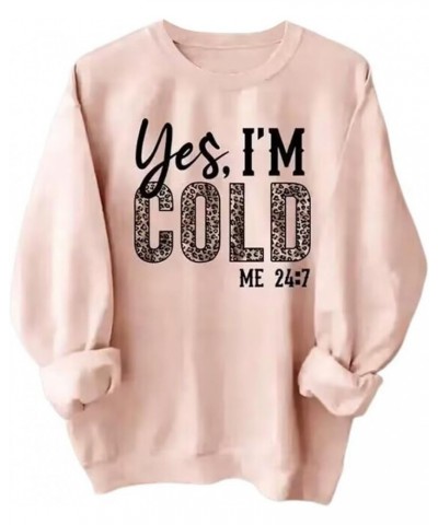 Leopard Letter Print Sweatshirt Women Funny Graphic Fall Long Sleeve Crewneck Pullover Casual Loose Hoodie Tops Pink $9.24 Ho...