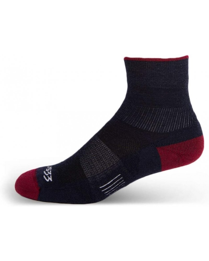 USA Made - Mini Crew Socks - Hiking Socks - Merino Wool - Mountain Heritage S34 Micro + Cushion Patriot $13.62 Activewear