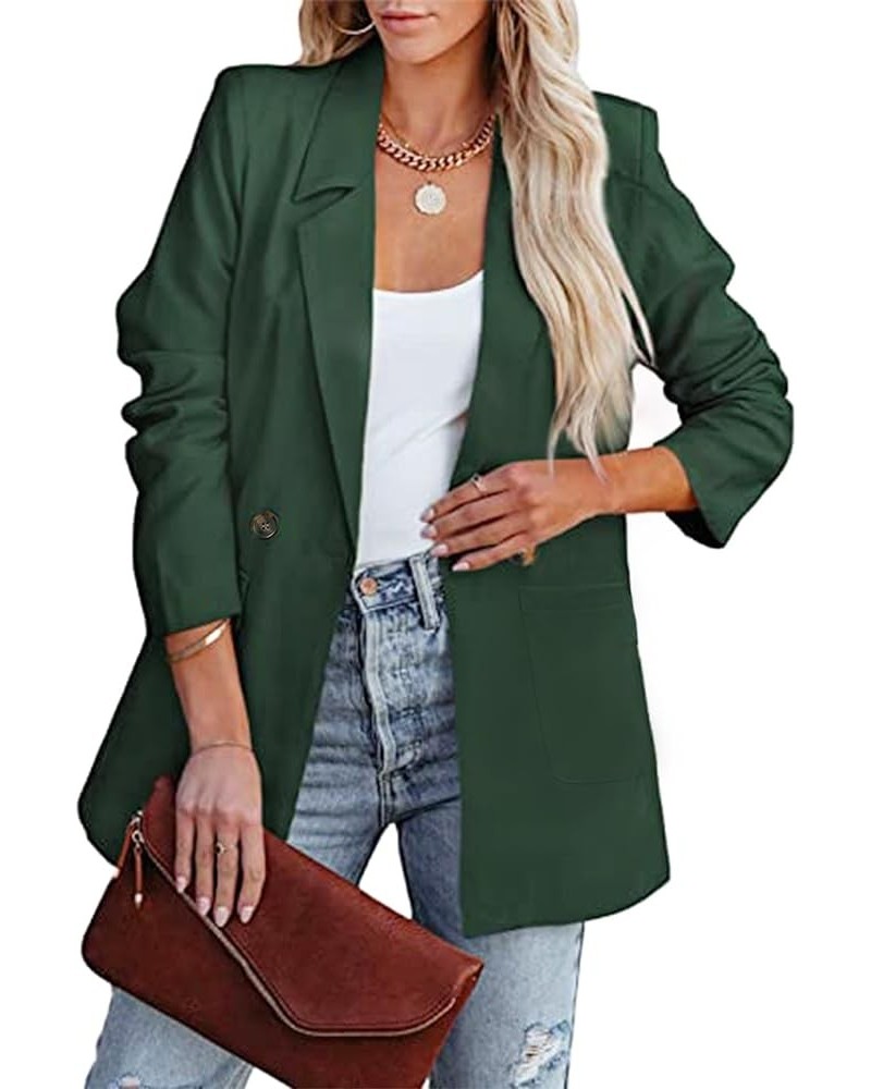 Womens Casual Blazers Oversized Open Front Cardigan Long Sleeve Work Office Blazer Jackets S-XXL Blackish Green $27.02 Blazers