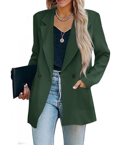 Womens Casual Blazers Oversized Open Front Cardigan Long Sleeve Work Office Blazer Jackets S-XXL Blackish Green $27.02 Blazers