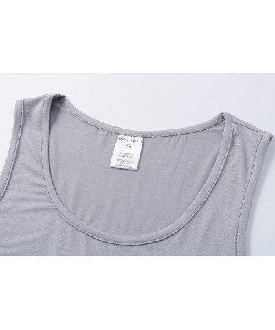 Women's Basic Crop Tops Stretchy Casual Scoop Neck Sleeveless Crop Tank Top Light Grey $10.99 Tanks