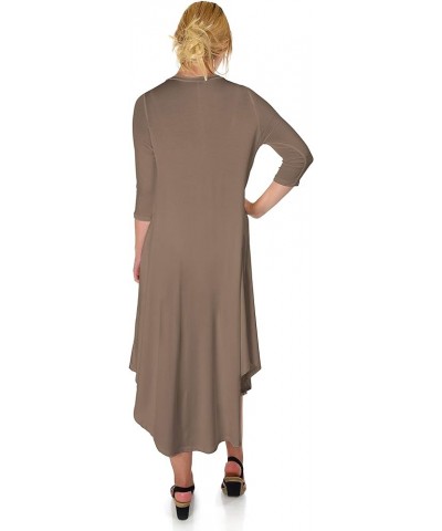 DFF Shop Women's 3/4 Sleeve Rounded Hem Mid-Length Maxi Dress (Size: S-5X) Coco $19.87 Dresses