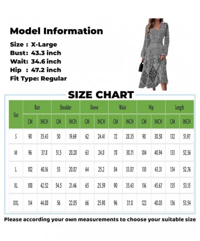 Women Dresses Women's Autumn and Winter Casual Fashion V-Neck Long Sleeve Gradient Print Long Dress 4-green $13.20 Activewear