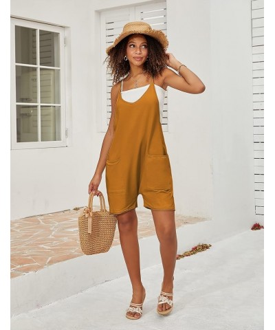 Rompers for Women Summer Stretchy Jumpsuits Adjustable Straps Overalls Shorts Romper Jumpers Onesie Brown $9.17 Jumpsuits